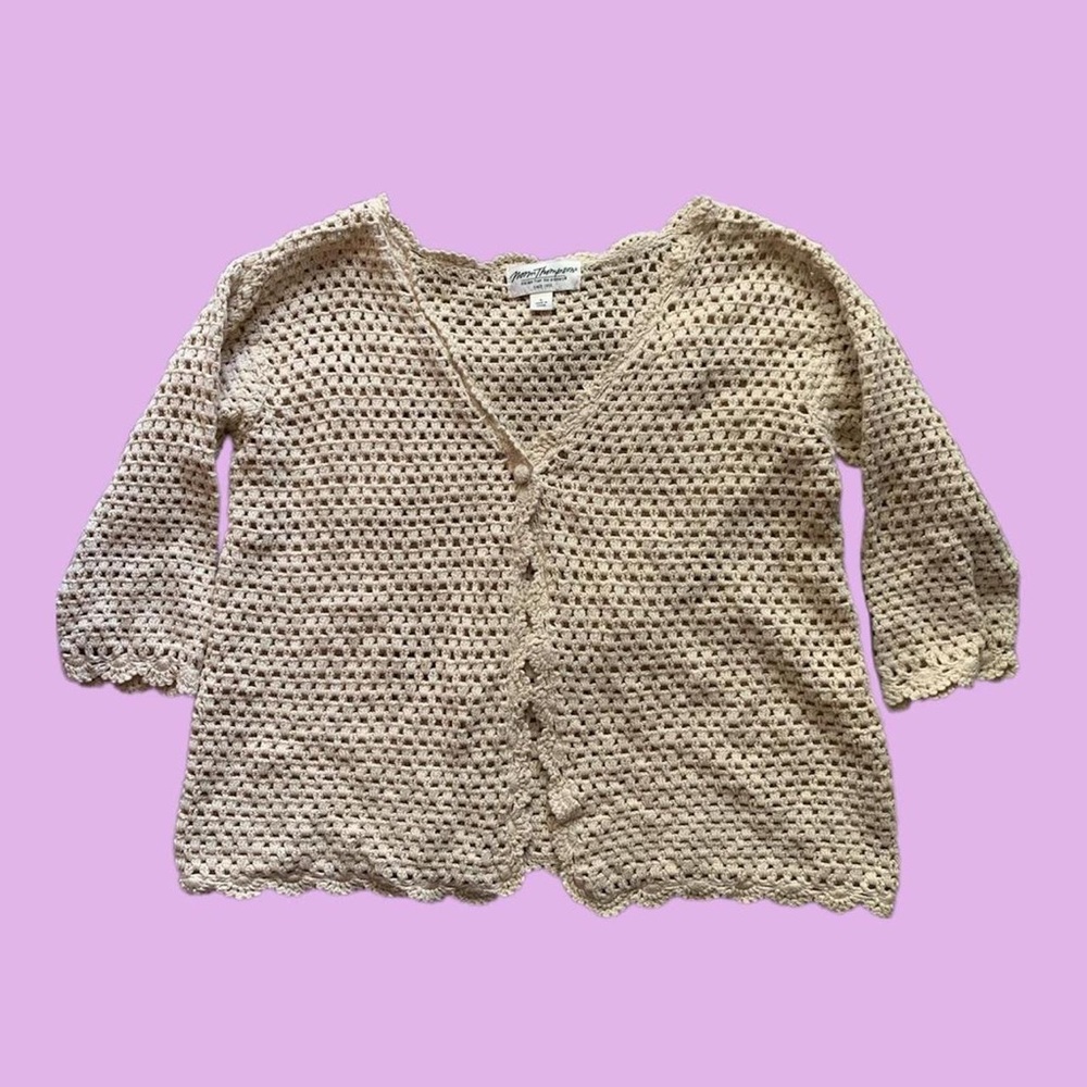 VINTAGE CREAM BOHO INDIE CARDIGAN